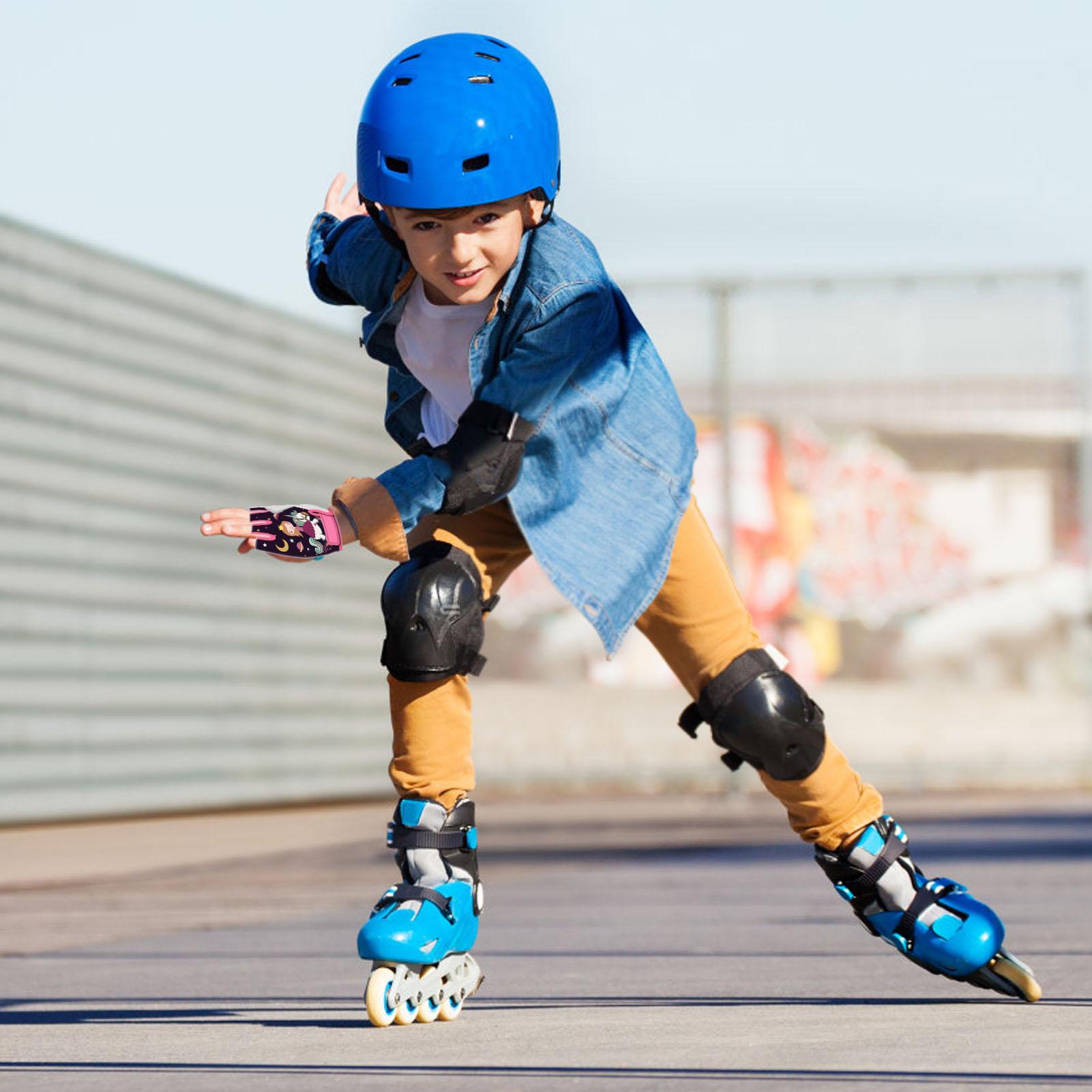 Trẻ em đi xe đạp găng tay nửa ngón tay trượt băng trẻ em đi xe đạp găng tay xe đạp găng tay thể thao cho trẻ em trai và trẻ em gái Color: Blue Size: L