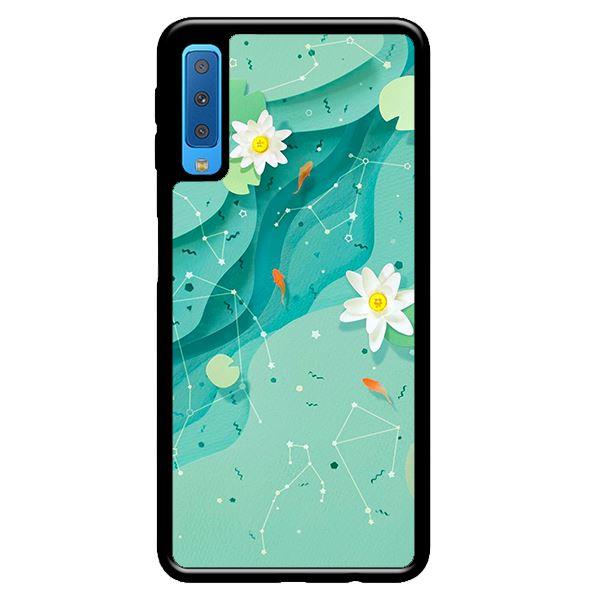 Ốp in cho Samsung Galaxy A7 2018 Họa Tiết Nền Xanh - Hàng chính hãng