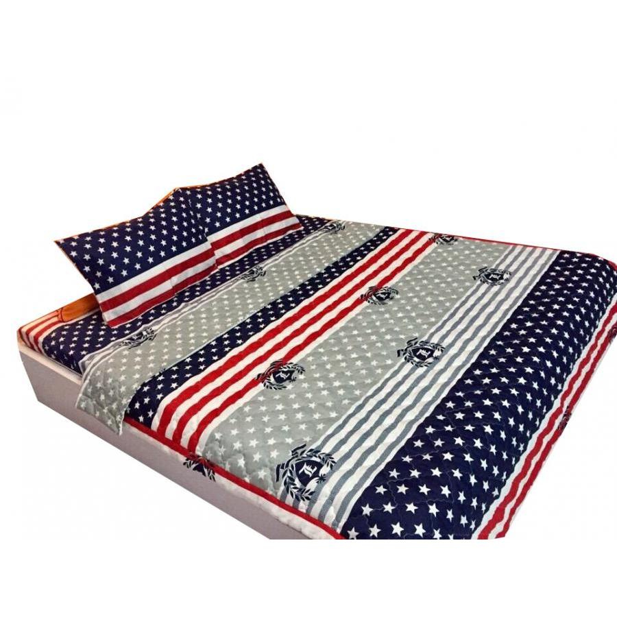 Set 5 món chăn hè ga chun Cotton Poly cỡ mỹ
