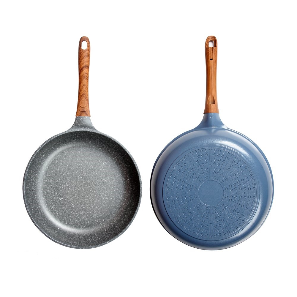 Chảo đúc đế từ vân đá ceramic chống dính cao cấp dùng được tất cả các bếp - Cạn 26cm