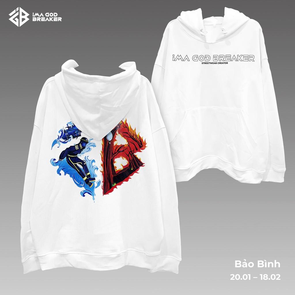 Áo Hoodie Unisex Cung Hoàng Đạo BẢO BÌNH Form rộng local brand iMA God Breaker (iGB)