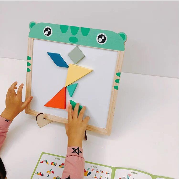 Đồ Chơi Bảng Edu Nam Châm Ghép Hình Động Vật, Học Bảng Chữ Cái, Số, Phép Tính, Tiếng Anh, Tangram Bằng Gỗ
