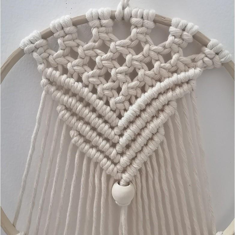 Macrame dreamcatcher vòng tròn trang trí tường homestay, phòng ngủ xinh xắn