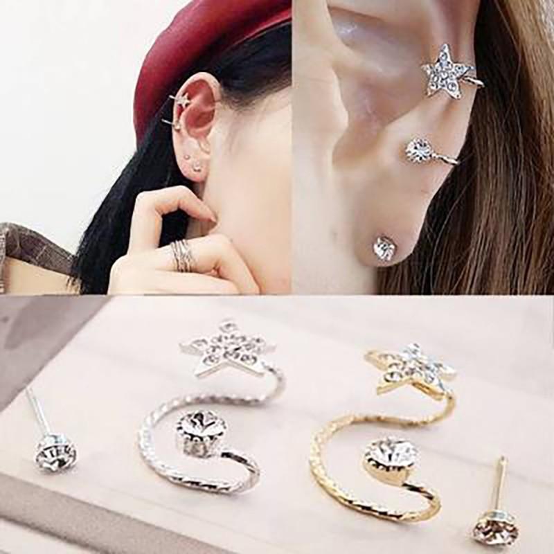 Khuyên đeo vành tai mặt hình ngôi sao/trái tim đẹp mắt