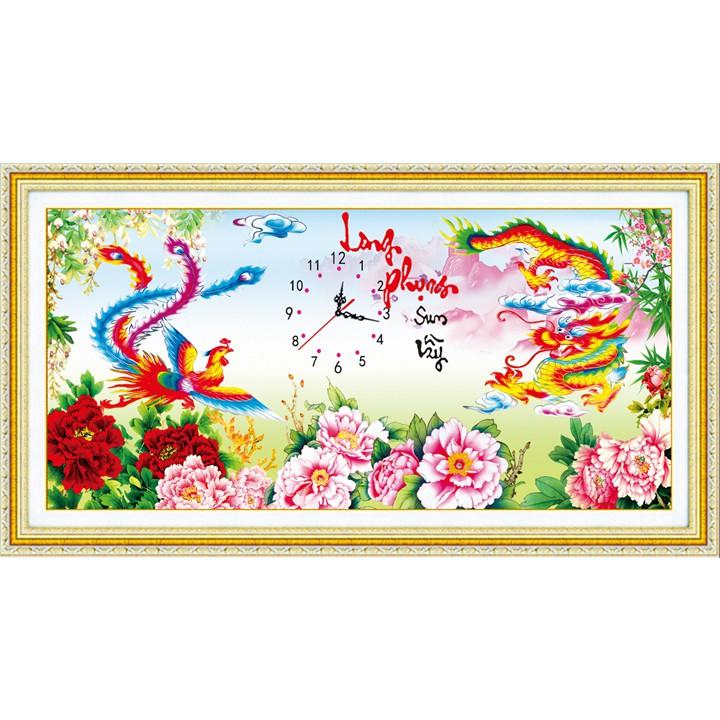 Tranh đính đá Long phụng sum vầy VS067 - 112*54cm - tự đính