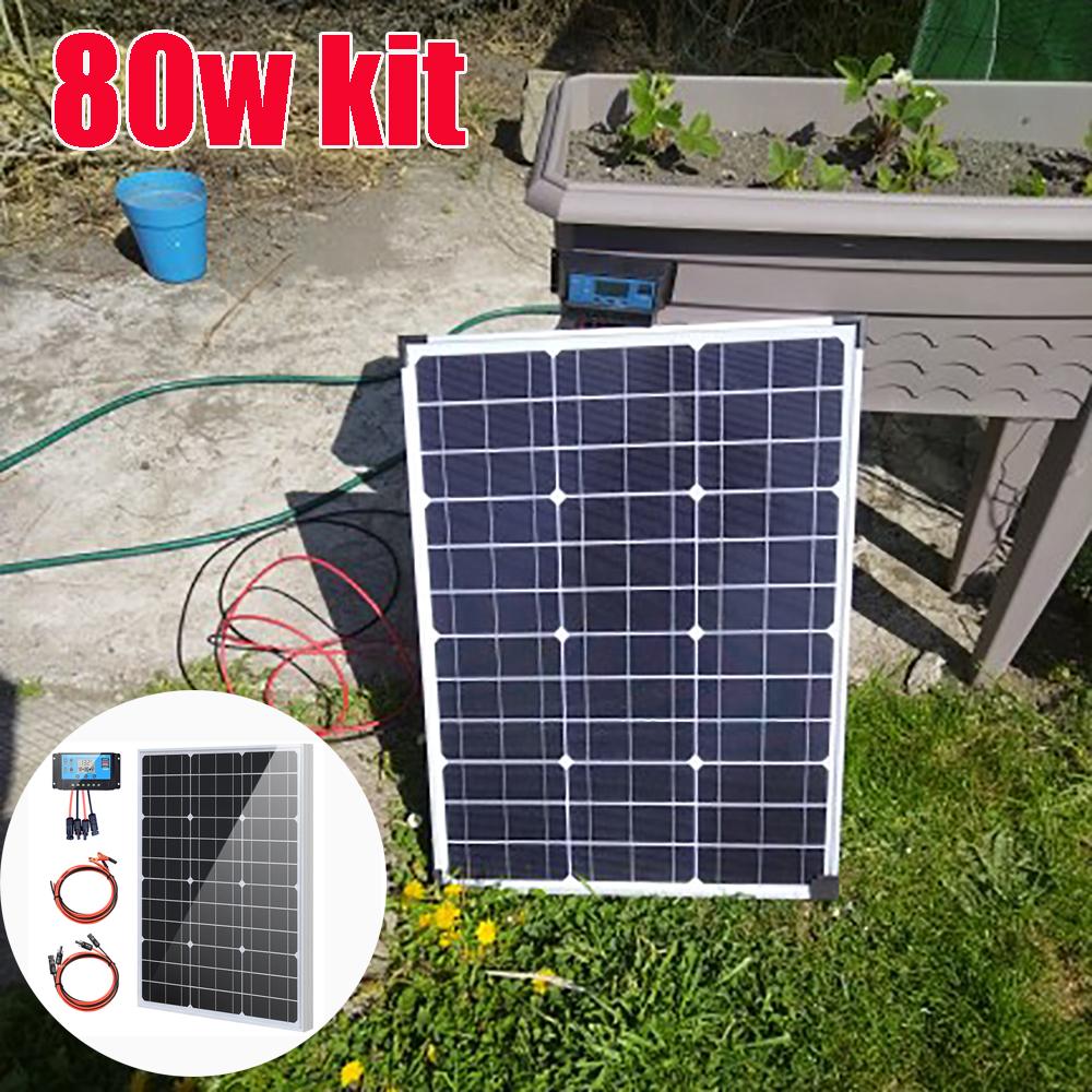 Bảng điều khiển năng lượng mặt trời 400w 200w 300w 150w 80w Bộ sạc pin 12v hệ thống pin mặt trời đơn tinh thể bằng kính cứng cho cắm trại trên thuyền ô tô tại nhà Màu sắc: 10w 12v 10A