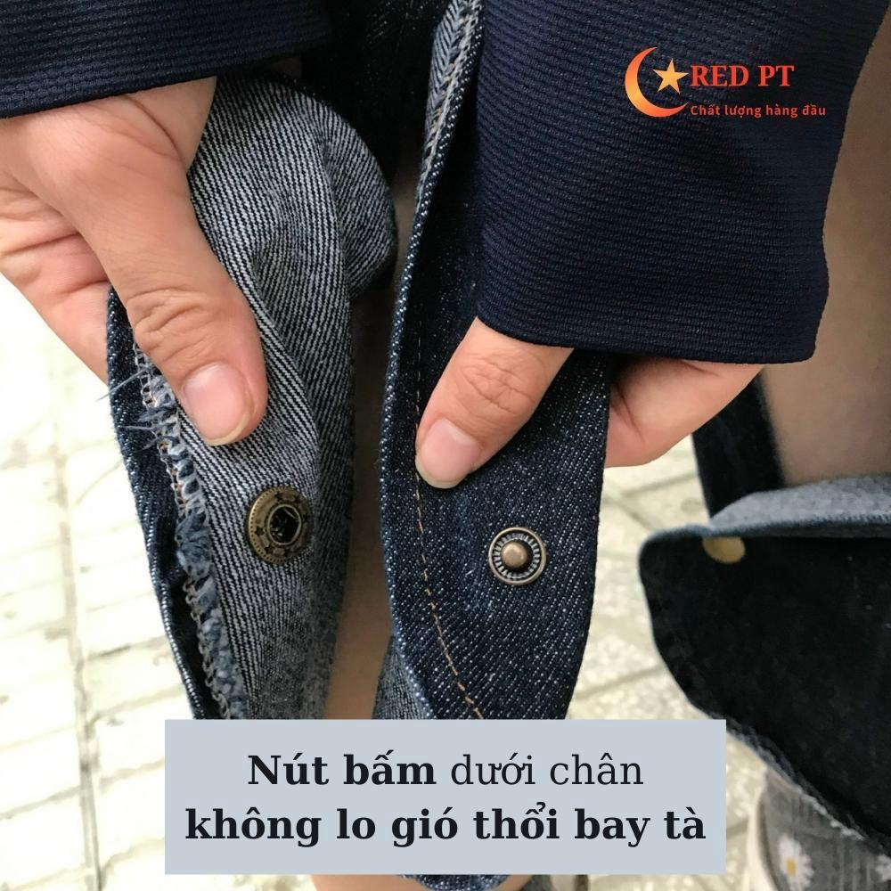 Váy chống nắng, váy chống nắng xẻ Եà jean nút bấm Kim Yến mẹ và bé