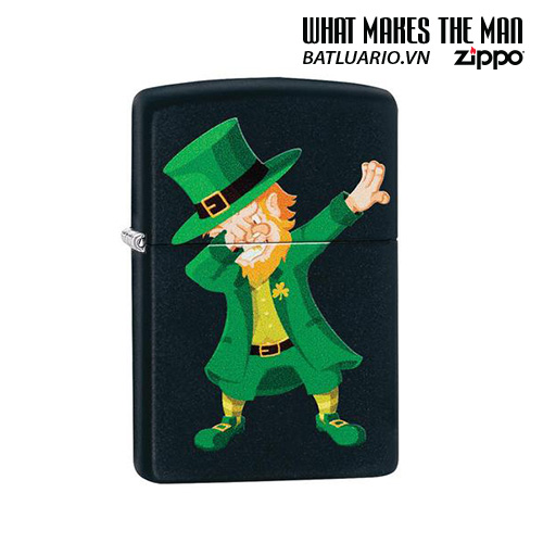 Bật Lửa Zippo 49124 – Zippo Dabbing Leprechaun Black Matte