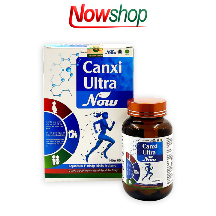 Viên Uống Giảm Đau Nhức Canxi Ultra Now Hỗ Trợ Cải Thiện Và Phục Hồi Chức Năng Xương Sụn Khớp. Hộp 60 viên