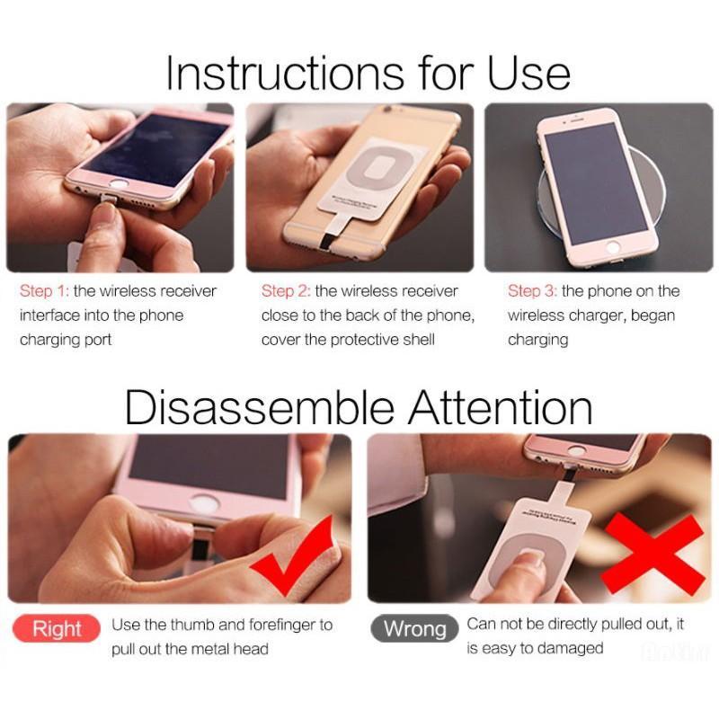 Đệm Sạc Không Dây Qi Type-C Micro USB Cho iPhone Xiaomi Huawei