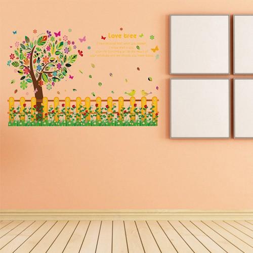 Decal dán tường hàng hoa leo SK9024