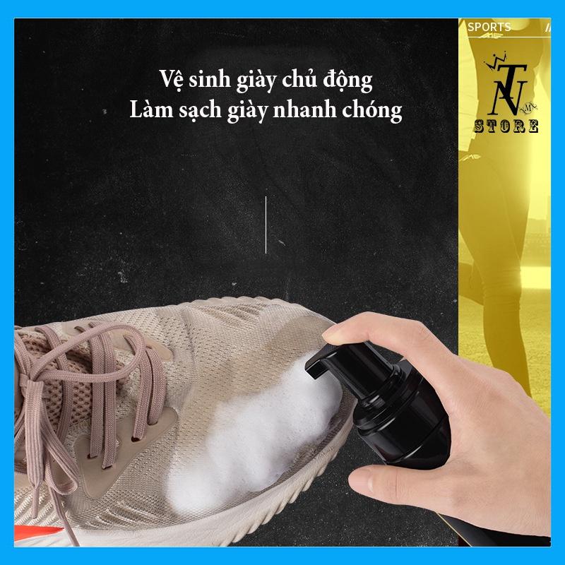 Bộ vệ sinh giày sneaker 3 món gồm chai tạo bọt tuyết, bàn chải, khăn lau giày-TN