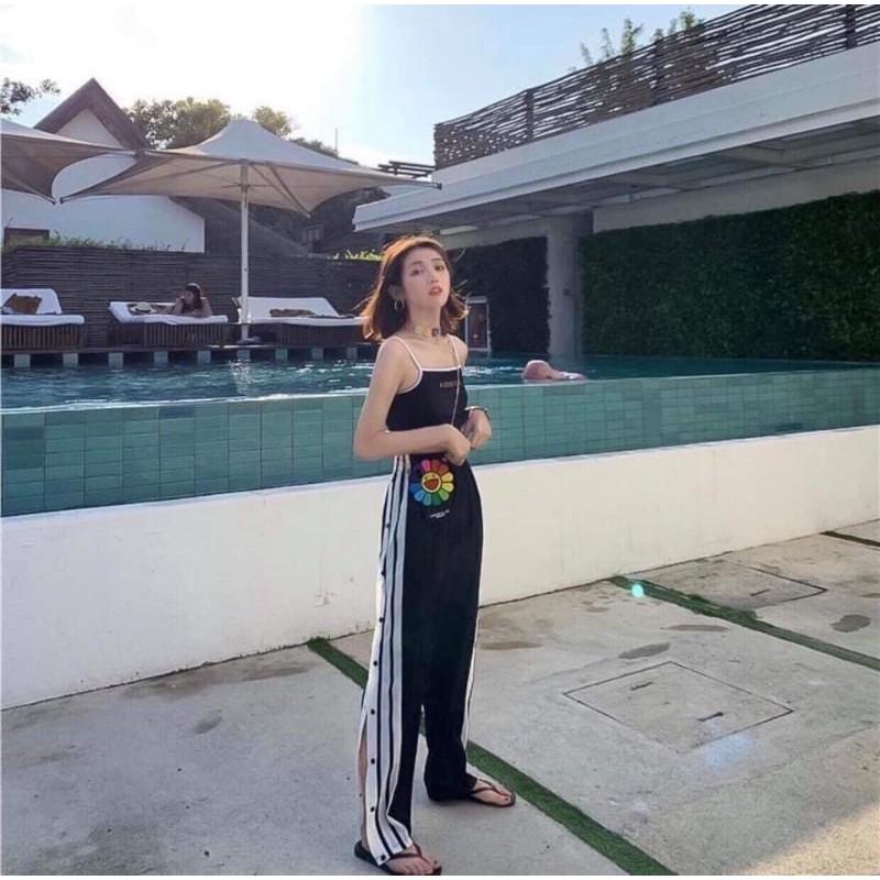 Quần ống rộng , quần nữ chất poly 2 da , 16 nút ,quần ống suông nữ , quần dài nữ , quần 16 nút