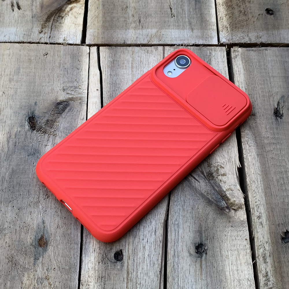 Ốp lưng kéo nắp camera cao cấp dành cho iPhone XR - Màu Đỏ