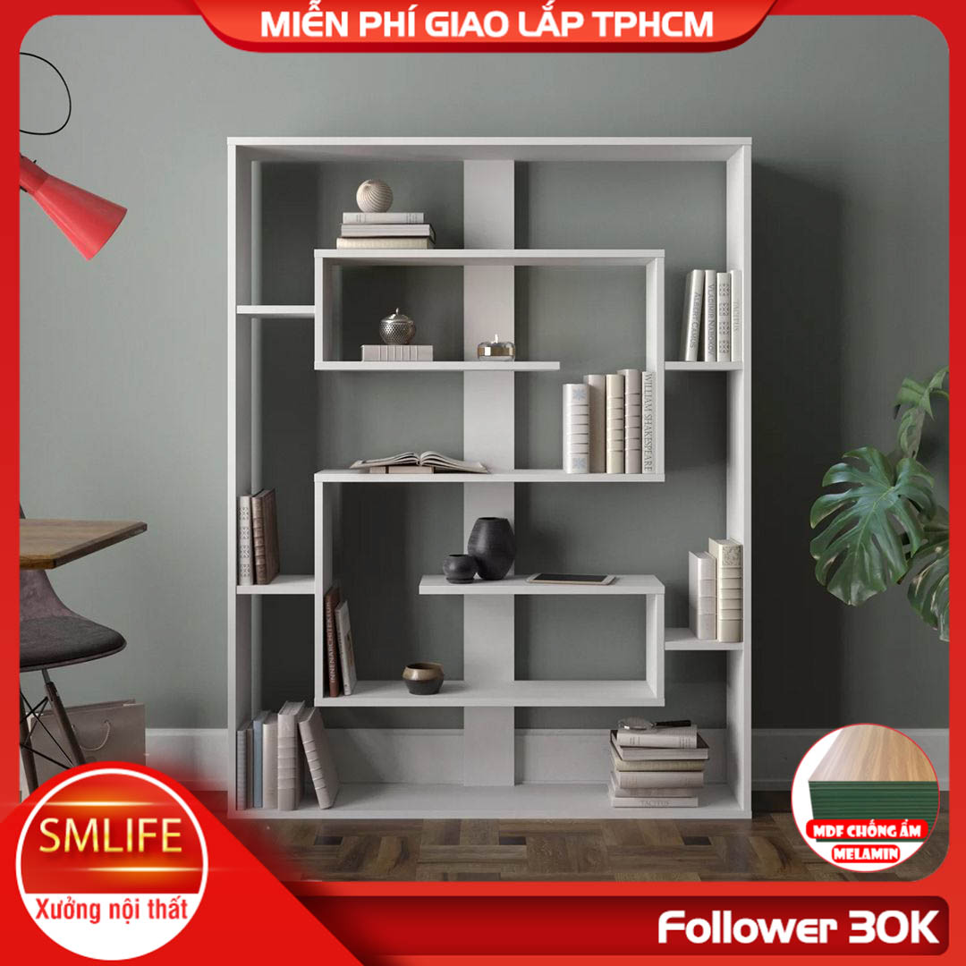 Giá sách bằng gỗ thiết kế hiện đại SMLIFE Beatrice