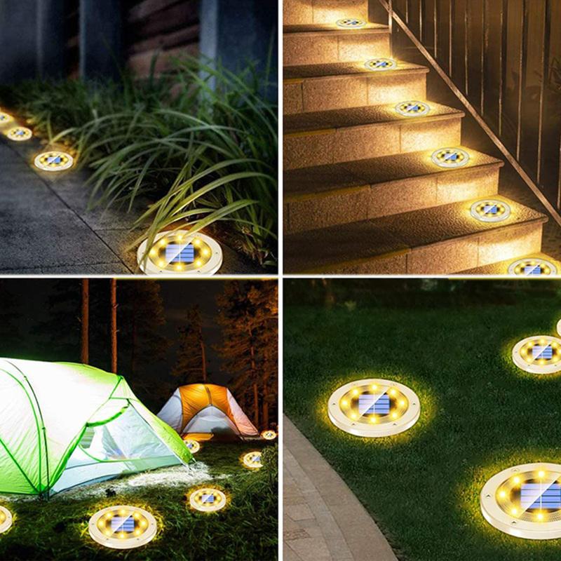 4 Đèn Led Năng Lượng Mặt Trời Ip67 Chống Thấm Nước 8led