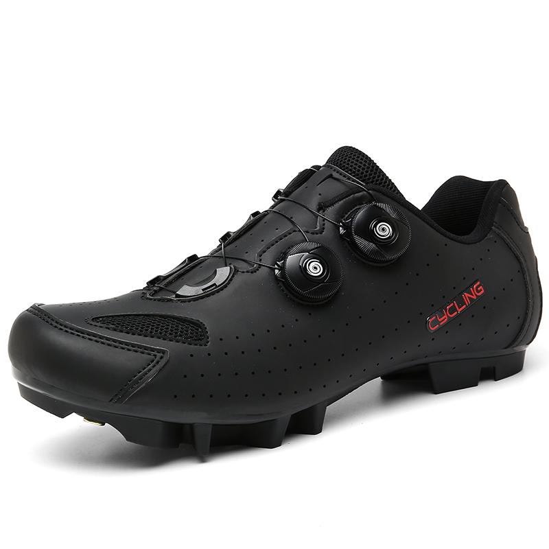Giày đi xe đạp mtb spd cleat tự khóa xe đạp leo núi giày nam xe đạp giày đi xe đạp bằng phẳng Color: white flat Shoe Size: 36