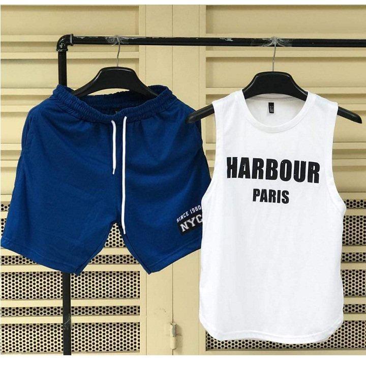 Đồ bộ nam mặc nhà in HARBOUR PARIS chất cotton 4 chiều vải đẹp