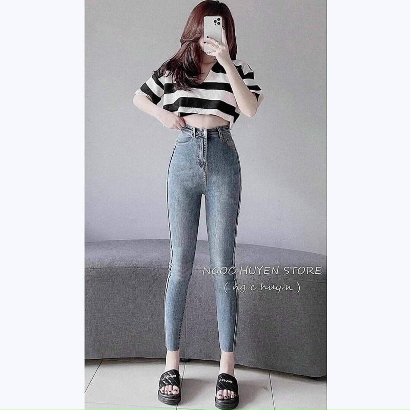 QUẦN JEANS TRƠN LƯNG CAO
