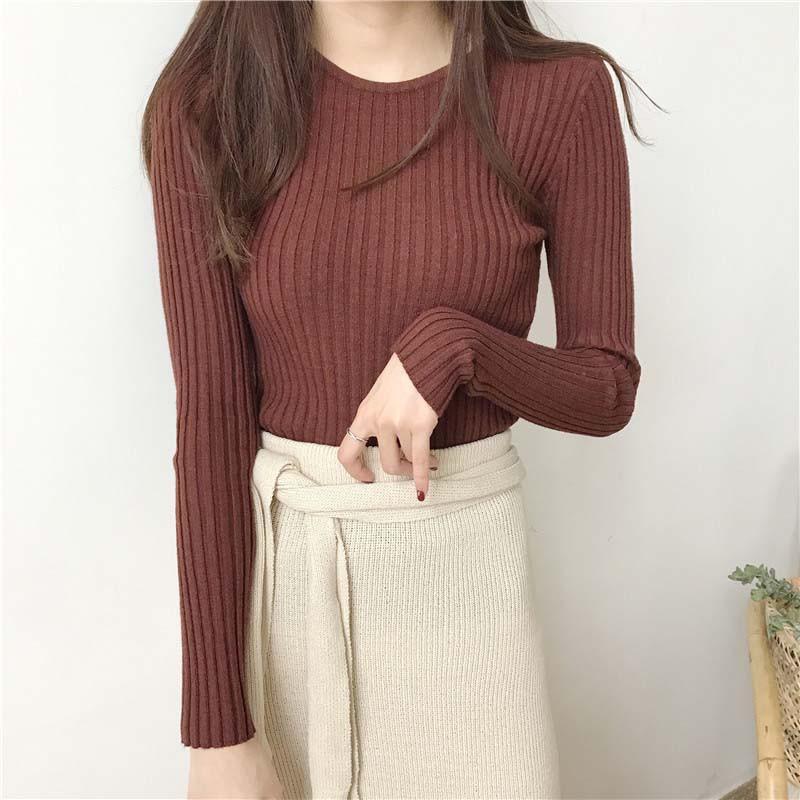 Áo Len Dài Tay Cổ Tròn Thời Trang Dành Cho Nữ