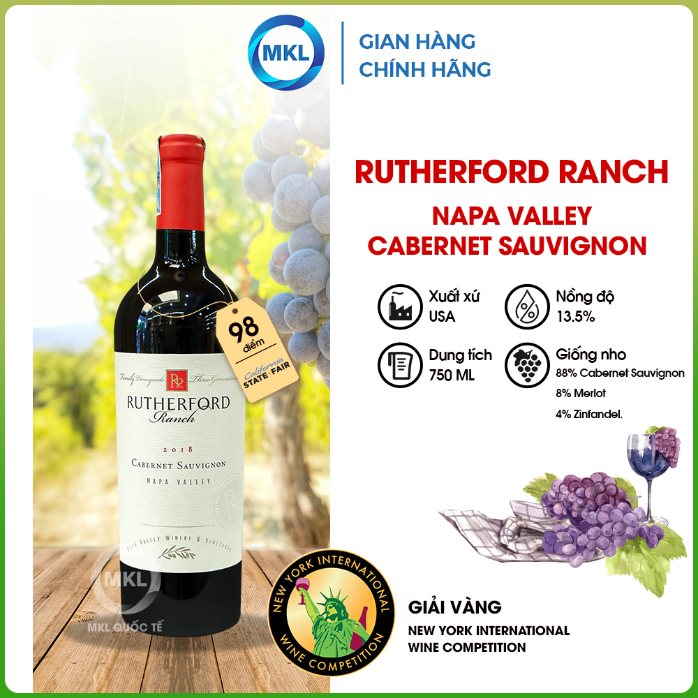Rượu Vang Đỏ Rutherford Ranch Napa Valley Cabernet Sauvignon 750ml 13.5% - Mỹ - Hàng Chính Hãng