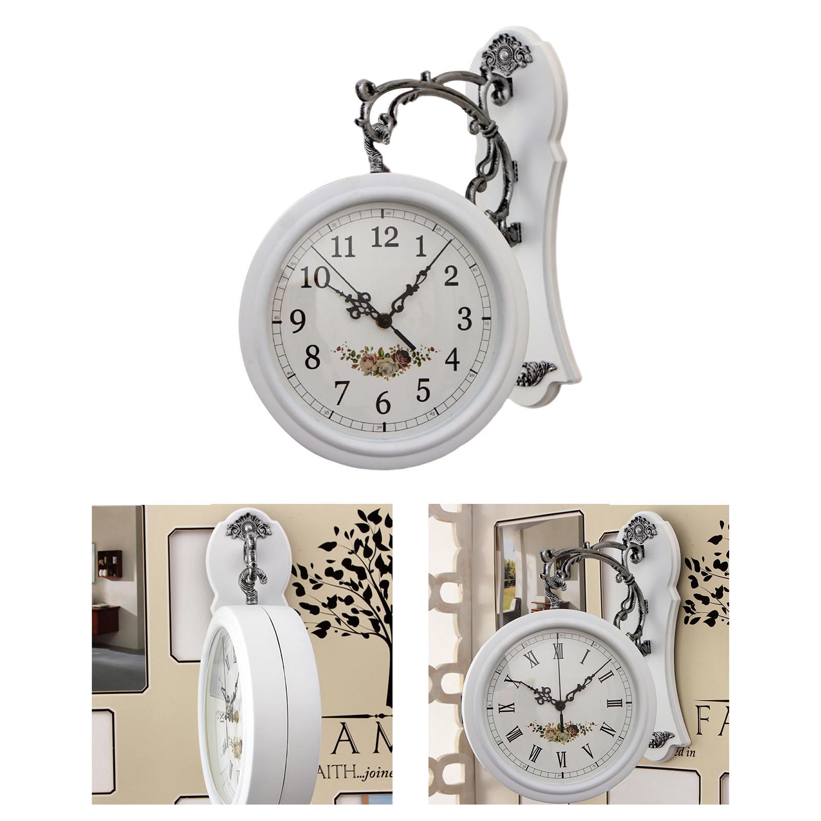 Double Sided Wall Clock Study Living Room Indoor Outdoor Station Clock