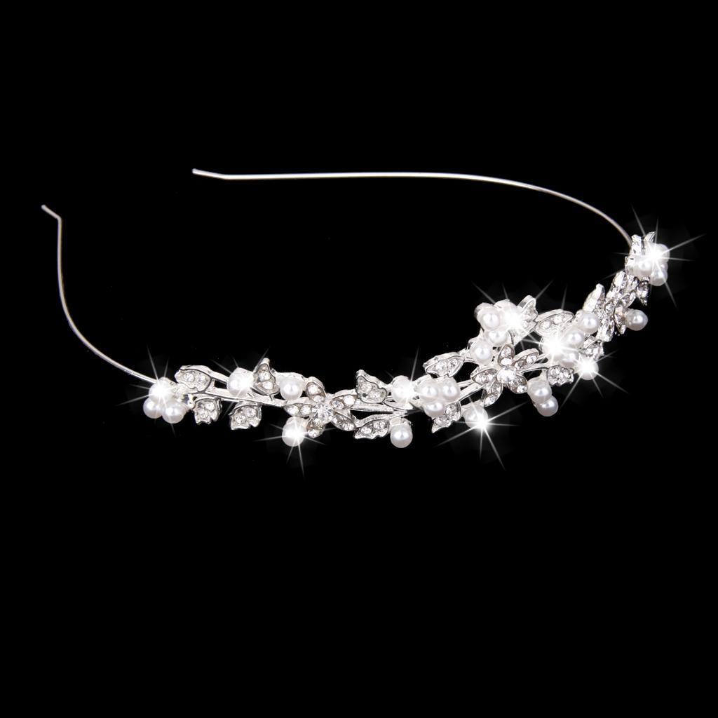 2Pcs Bridal /Kids Wedding Party Rhinestone Crown Tiara Headpiece Headband