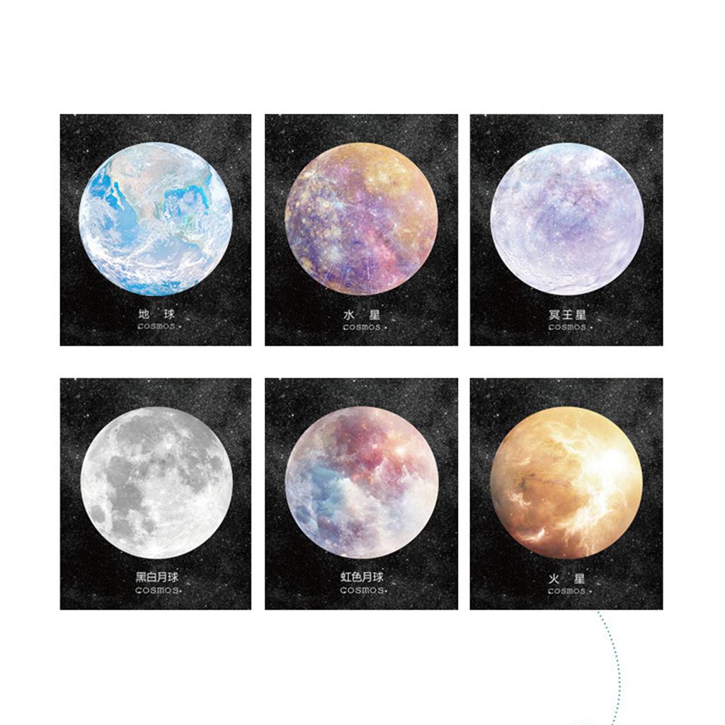 2x30 Pieces Planet Sticky Note Round List Memo Notes Earth