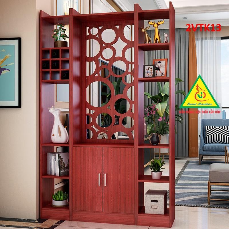 Tủ kệ trang trí kiêm vách ngăn phòng khách , nhà bếp 2VTK13 - Nội thất lắp ráp Viendong Adv
