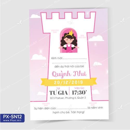 Thiệp thôi nôi – sinh nhật theo yêu cầu Pluxi