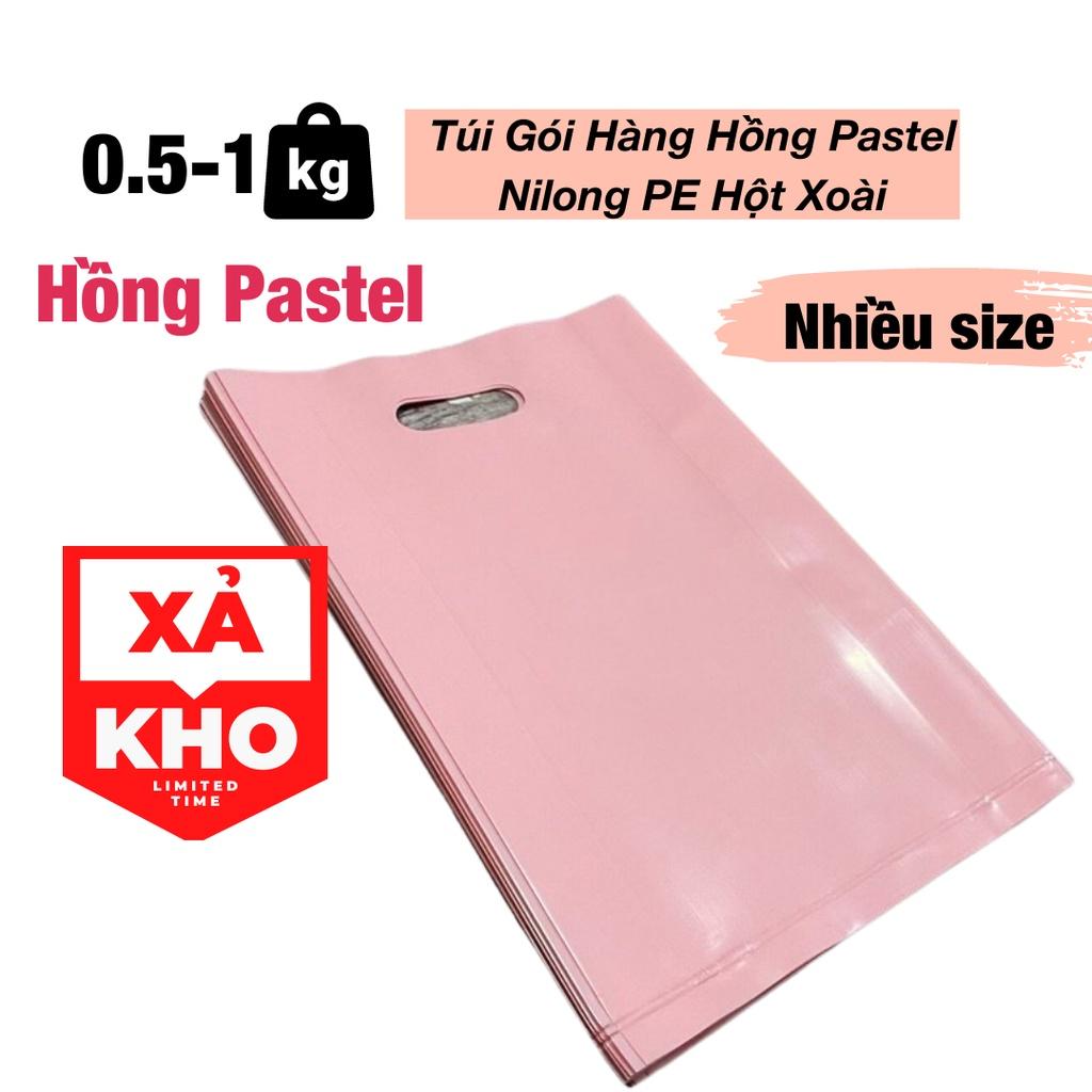 0,5kg - 1kg Túi Gói Hàng Hồng Pastel Nilong PE Hột Xoài - Túi Ni Lông Ruffo Hàng Bóng Đẹp Dẻo Dai