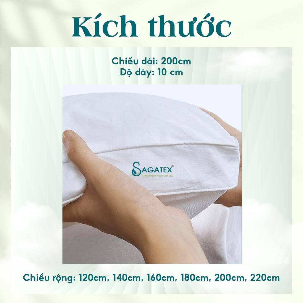 Topper Nệm Polyester 6 cm hoặc 10 cm Cao Cấp SAGATEX Mềm Mại Êm Ái Giúp Ngủ Ngon Hơn - 1m2 x 2m