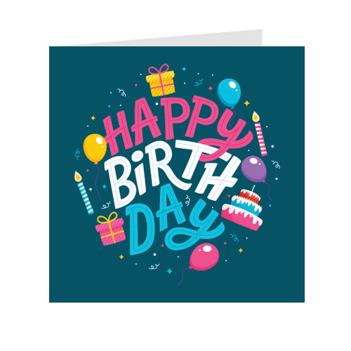 Thiệp sinh nhật Birthday - Thiệp Grey nhỏ 9x9cm - 09BD49