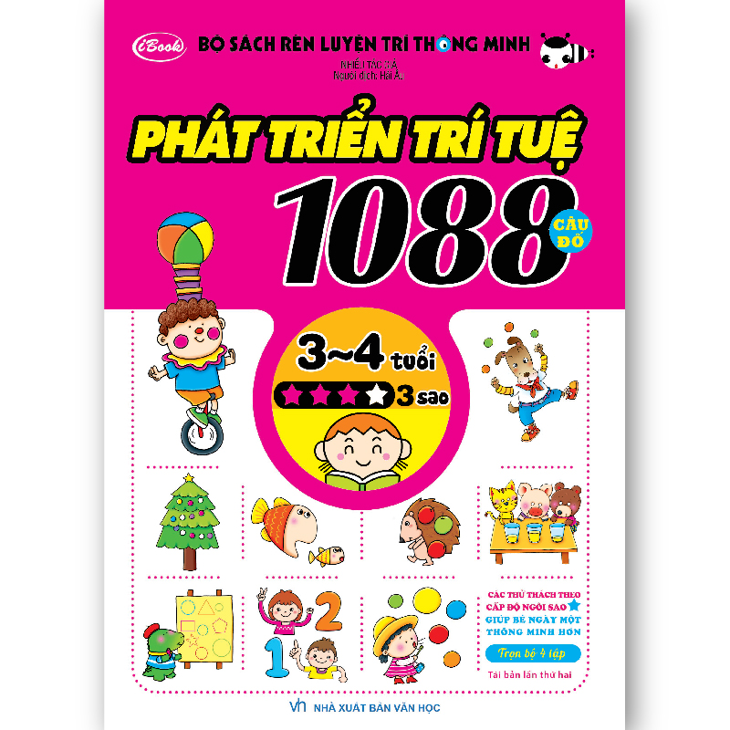 Combo 4 Cuốn sách: 1088 CÂU ĐỐ PHÁT TRIỂN TRÍ TUỆ 3-4 tuổi 3 sao