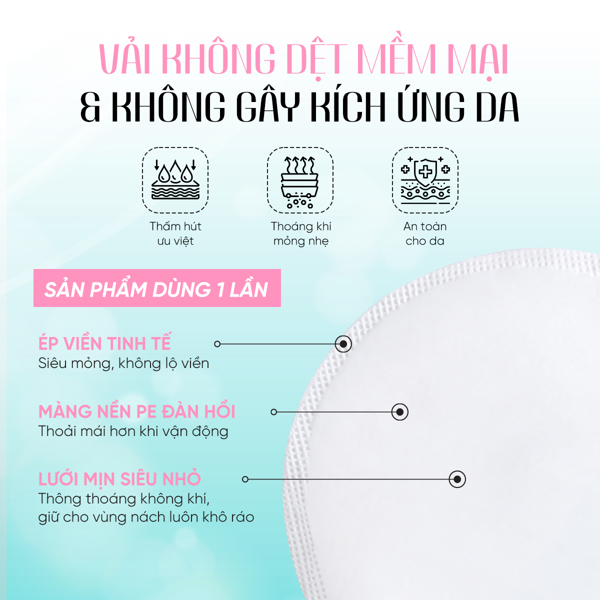 Miếng dán thấm mồ hôi nách Masami khử mùi thấm hút hiệu quả túi 10 miếng