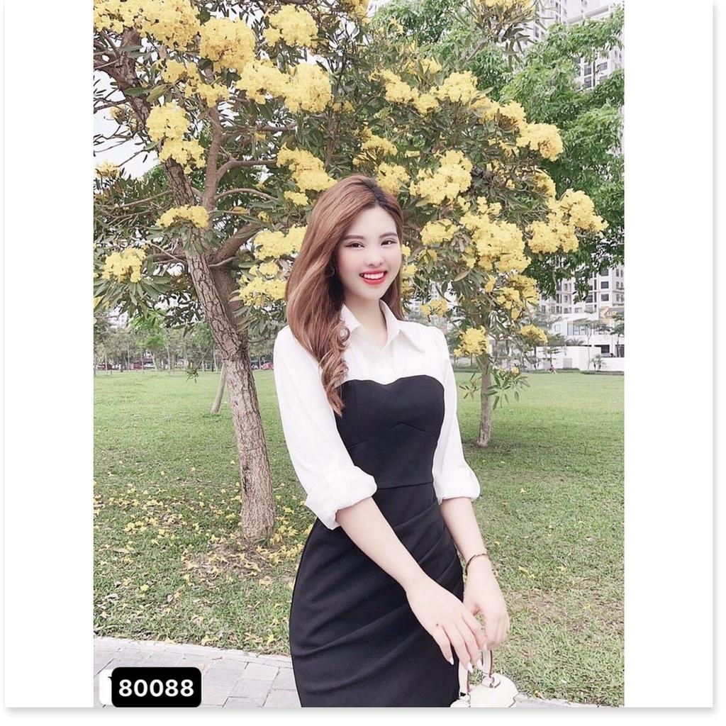 Đầm poly 2 da phối voan dành cho các nàng cực xinh , tôn dáng KME FASHION