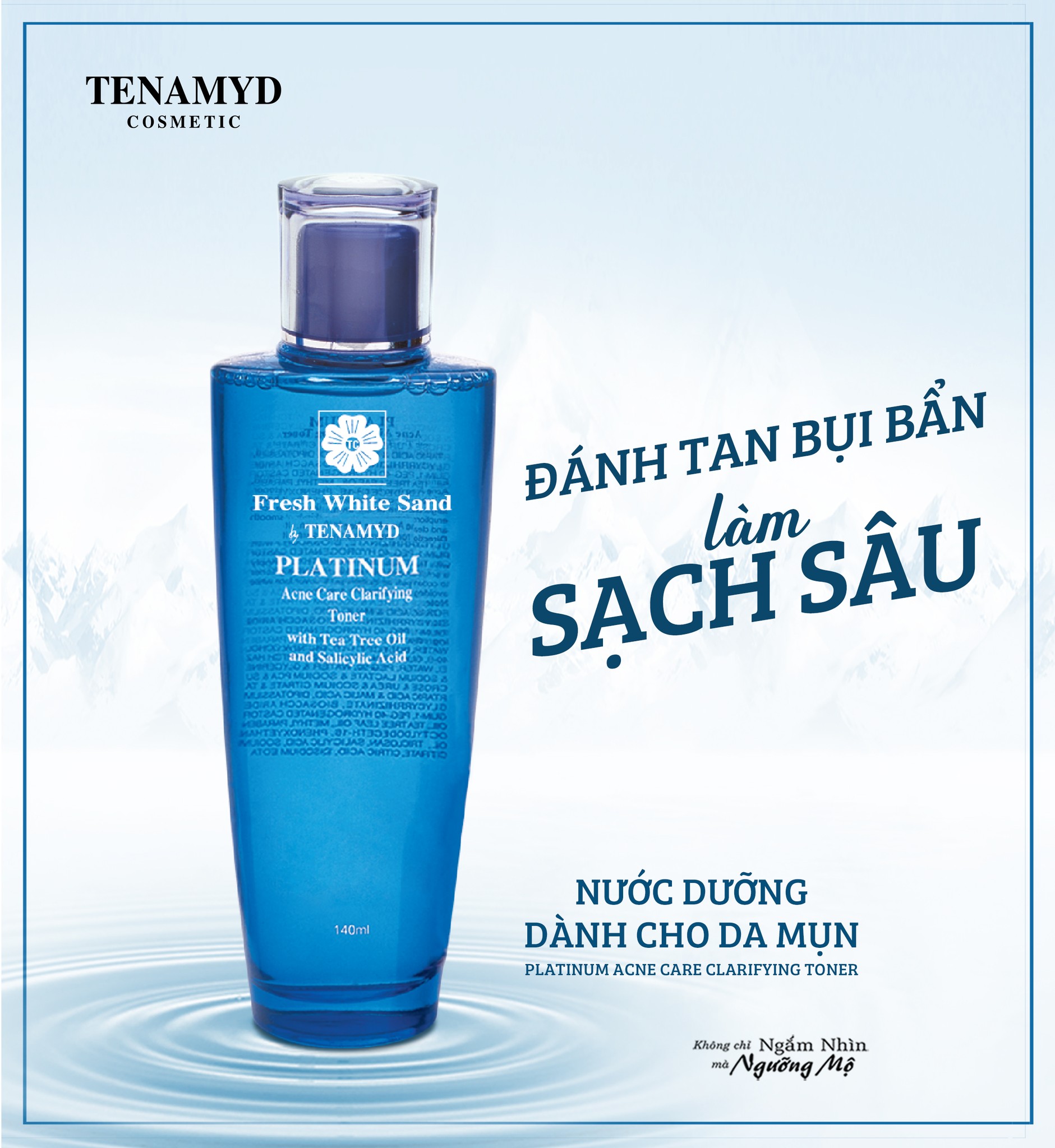 Nước dưỡng dành cho da dầu mụn Tenamyd Platinum Acne Care Clarifying Toner 140ml - Hàng chính hãng - Lady &amp; Men Viet Nam