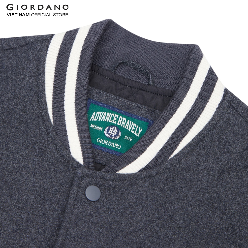 Áo Khoác Len Nam Baseball Jacket Giordano 01072604