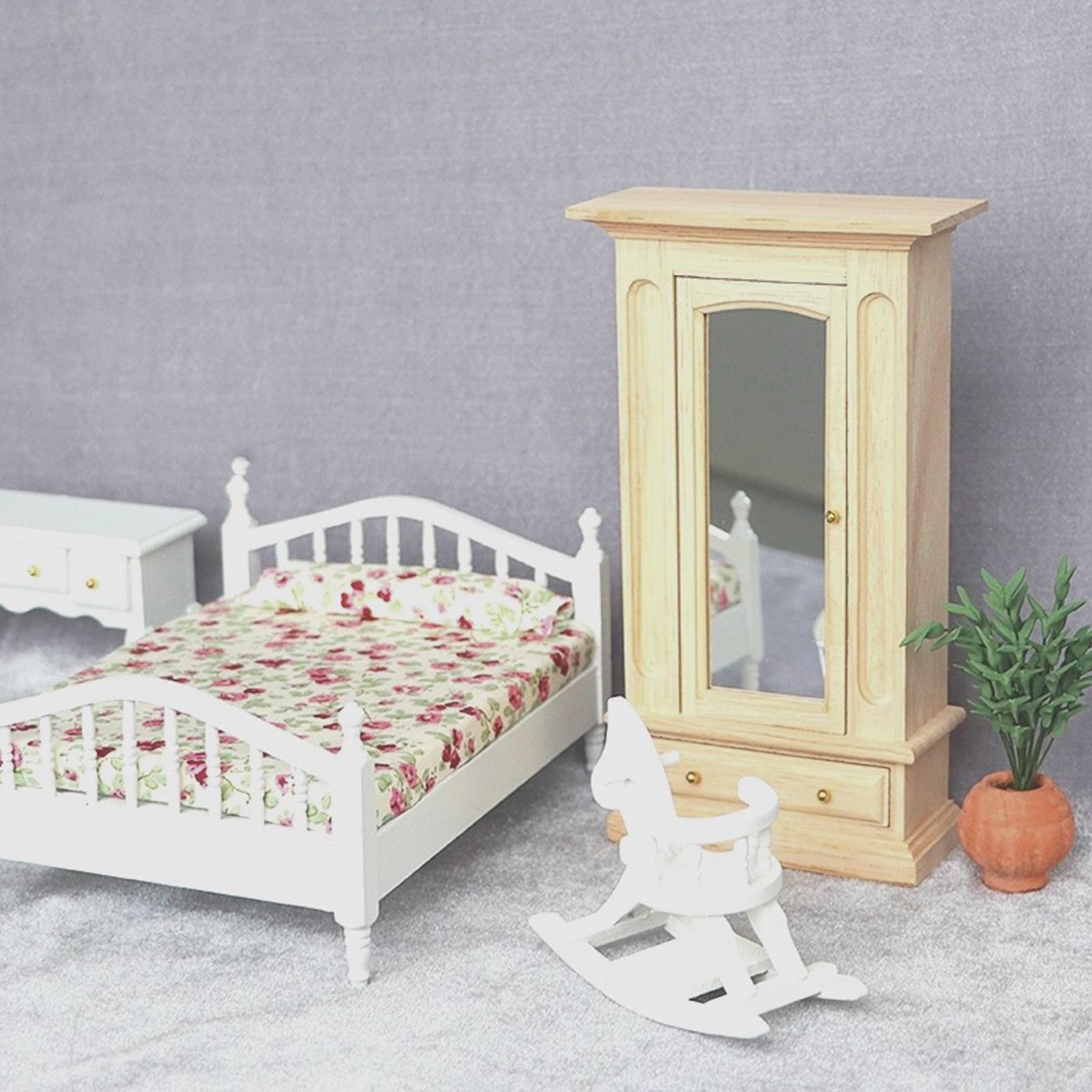 Miniature Wardrobe Mirror Closet /12 Dolls House Furniture