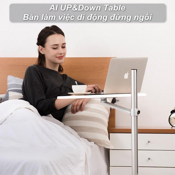 AI UP&amp;Down Table - Bàn làm việc di động đứng ngồi (Silver) - Home and Garden