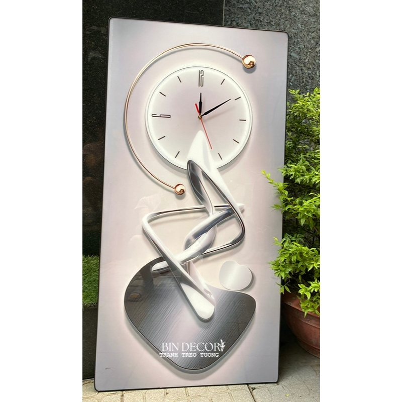 (ẢNH CHỤP THẬT) Tranh đồng hồ treo tường họa tiết sang trọng trang trí phù hợp mọi không gian