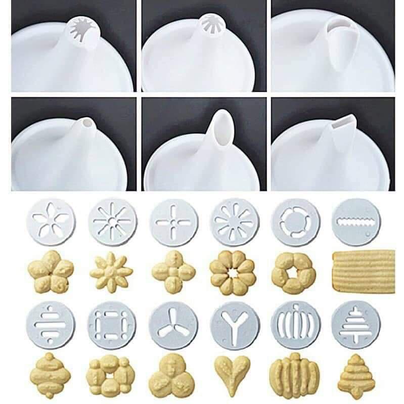 Bộ Dụng Cụ Làm Bánh Quy, Bánh Cookie - Gồm 13 Khuôn Nhấn + Dụng Cụ Xịt Bột + Vòi Trang Trí Bánh Quy