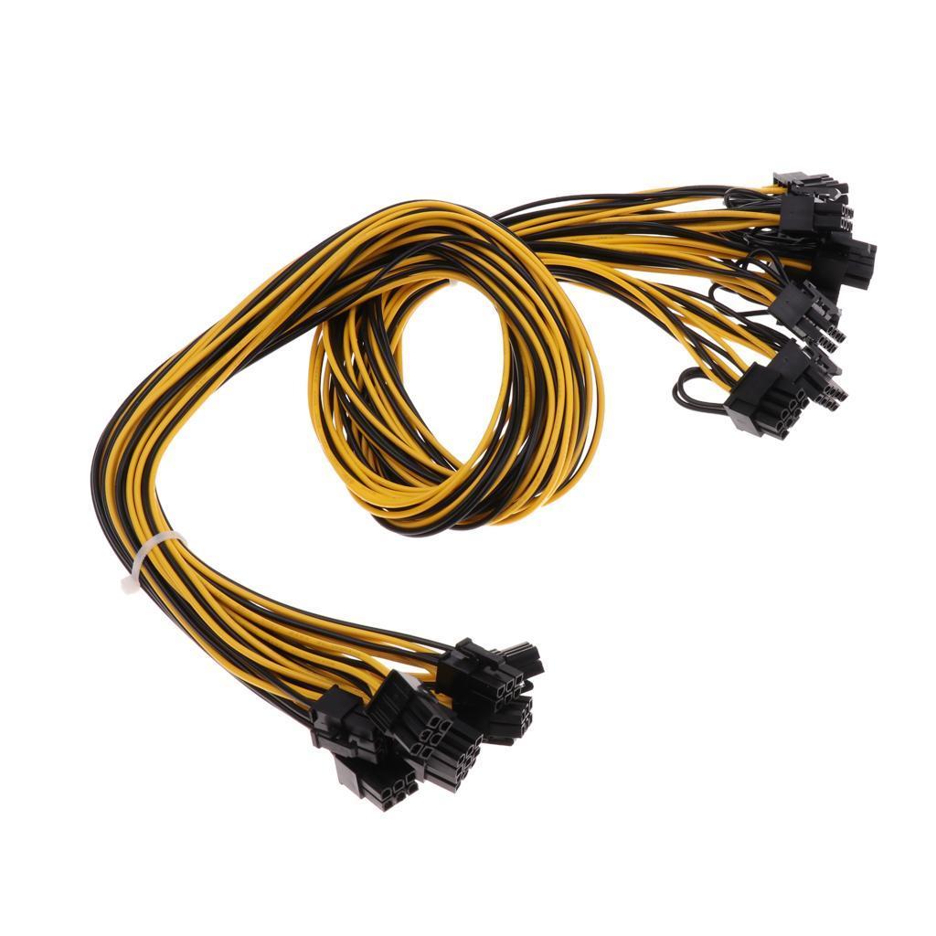 8Pcs PCI-E 6pin to 6+2Pin Power Splitter Cable for Graphics Video Card
