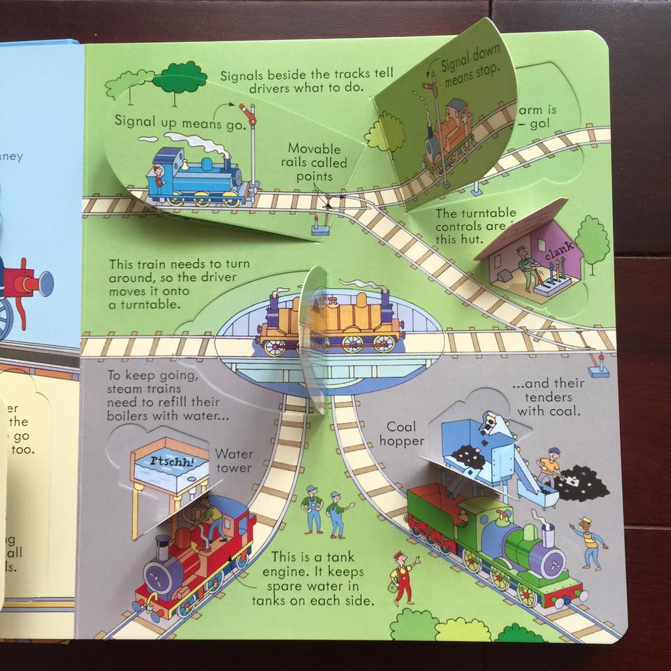 Look inside Trains - sách lật giở cho bé 5-8 tuổi