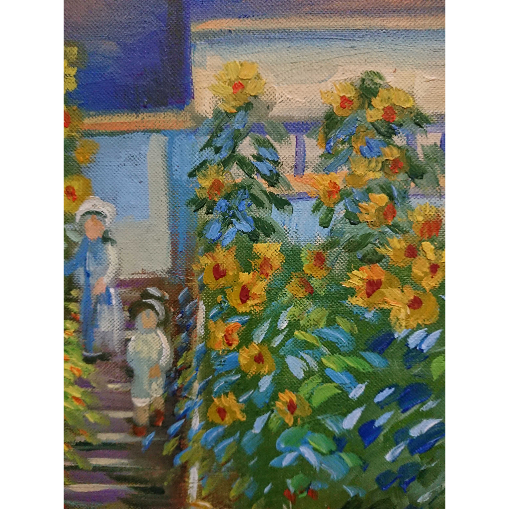 Tranh Sơn Dầu Vẽ Tay 40x50cm - Khu Vườn Trẻ Thơ