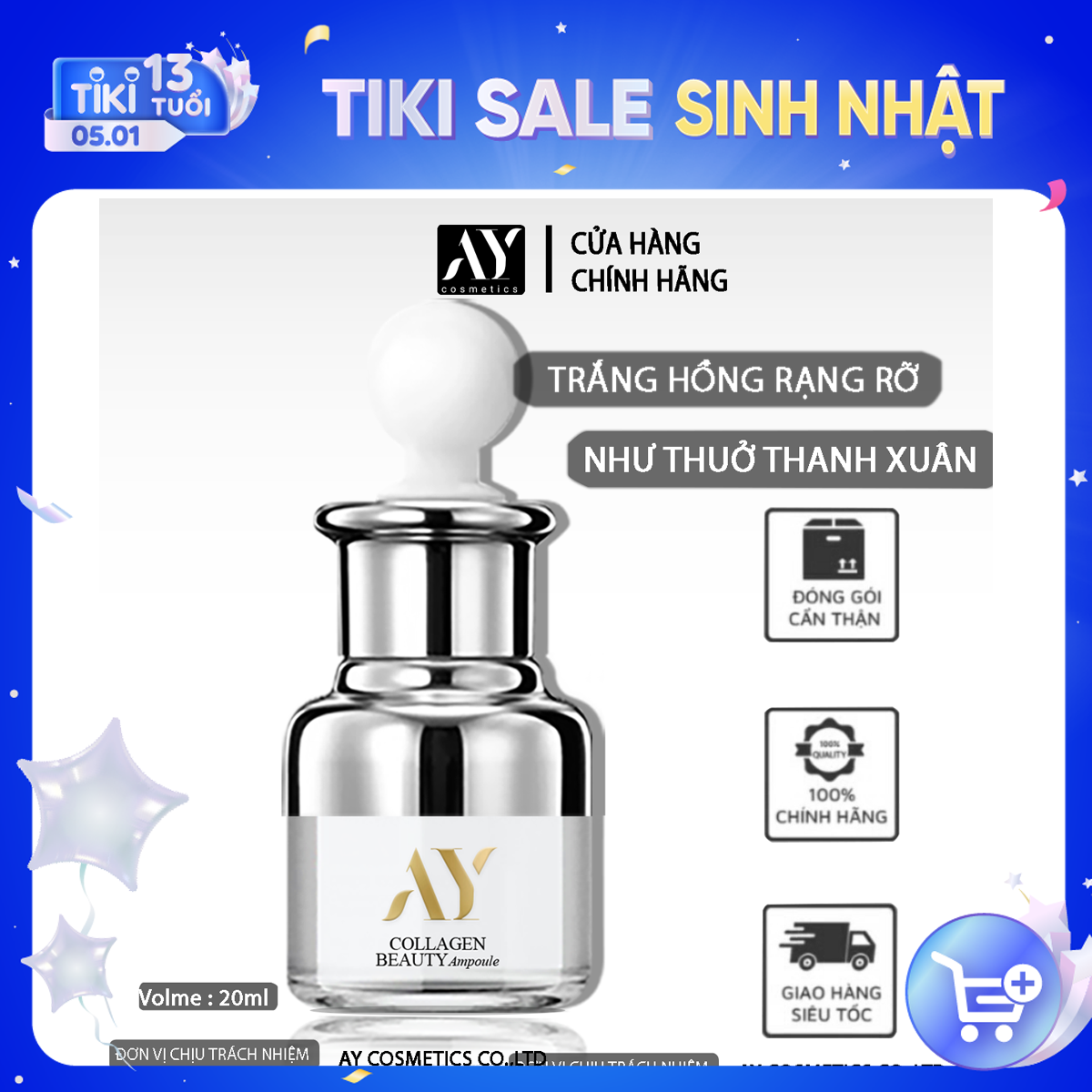 Serum collagen beauty ampoule 20ml vip -Serum tinh chất b3,b5,collagen spa AY 8938545334019