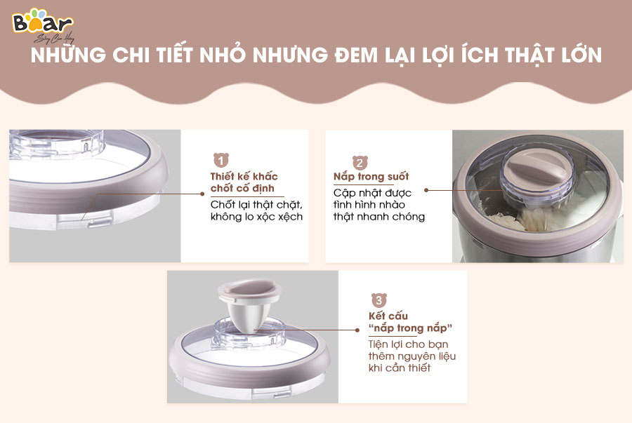 Máy Nhào Ủ Bột, Máy Làm Bánh Mỳ BEAR HMJ-A35M Dung Tích 3.5 Lít Công Suất 120 W - Hàng Chính Hãng