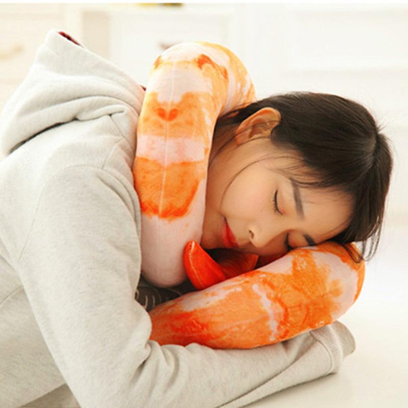 Siêu Dễ Thương Mềm Mại U Sang Trọng Trở Lại Bóng Đồ Chơi Thịt Tôm Sofa gối Đệm Toy Thú Nhồi Bông Phim Hoạt Hình Gối Sáng Tạo cho Cô Gái Trẻ Em