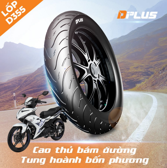 Lốp xe máy DPLUS 70/90-17 bánh trước xe Yamaha Jupiter, Sirius, Honda Wave, Blade, không ruột