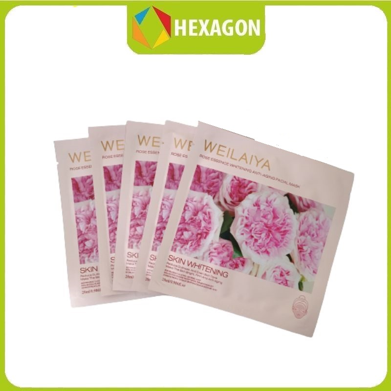 Mặt nạ trắng da hồng vạn cánh Weilaiya - Weilaiya Rose Essence Whitening Anti-aging Facial Mask - 5 miếng 